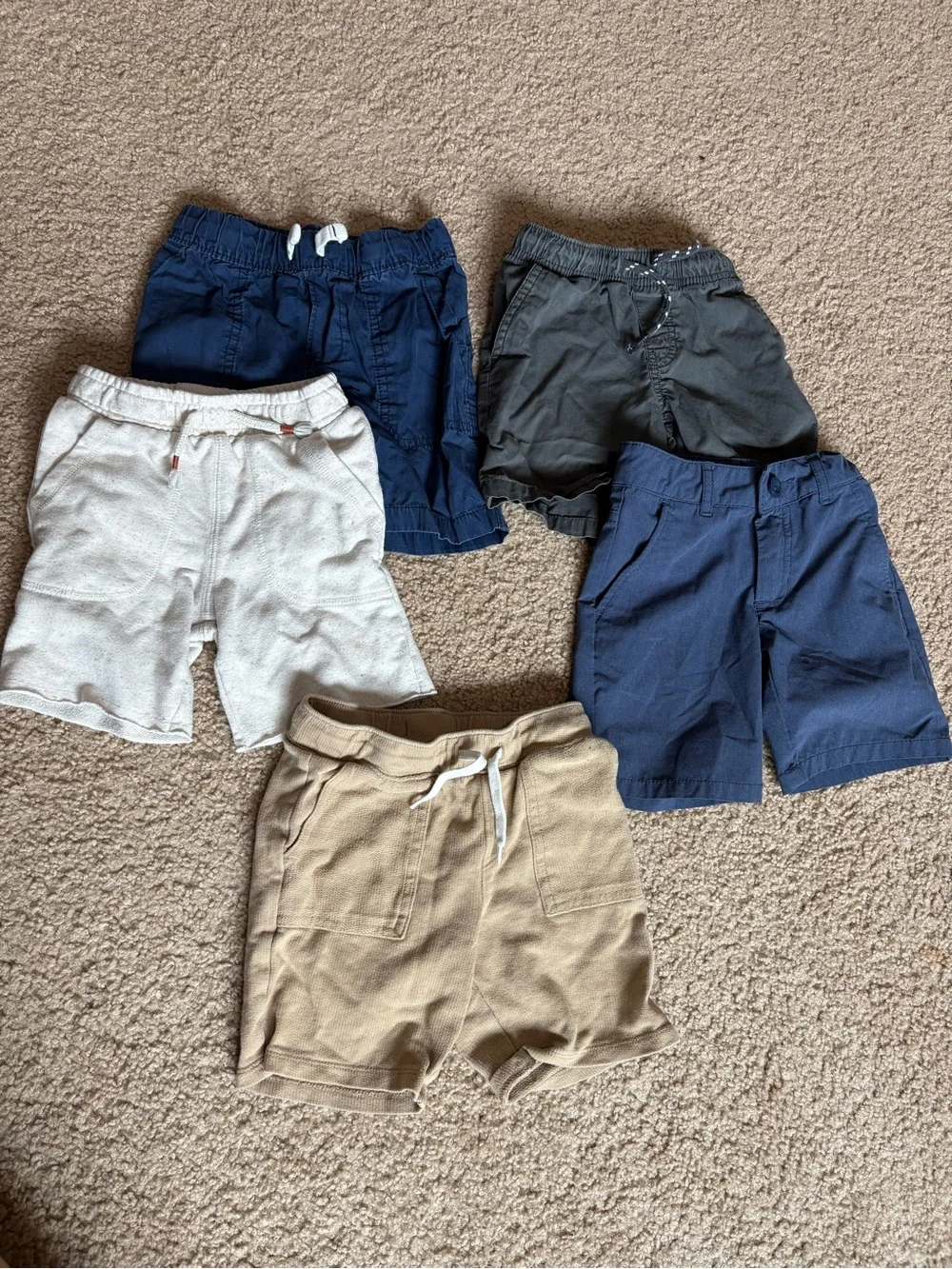 Kids' Navy, Gray, Khaki, Light Gray and Blue Casual Shorts Pack
